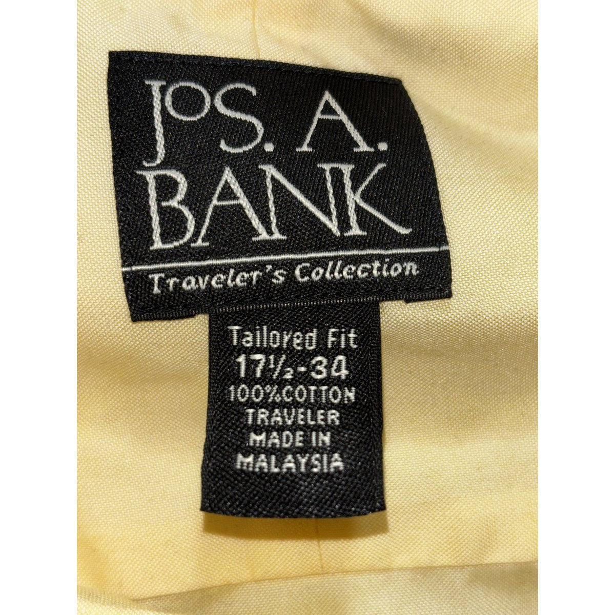 Jos. A. Bank Men's Yellow Dress Shirt 17 1/2-34, photo 6 of 8