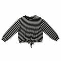 89th + Madison XL Black White Striped Long Sleeve Womens Top Casual Preppy