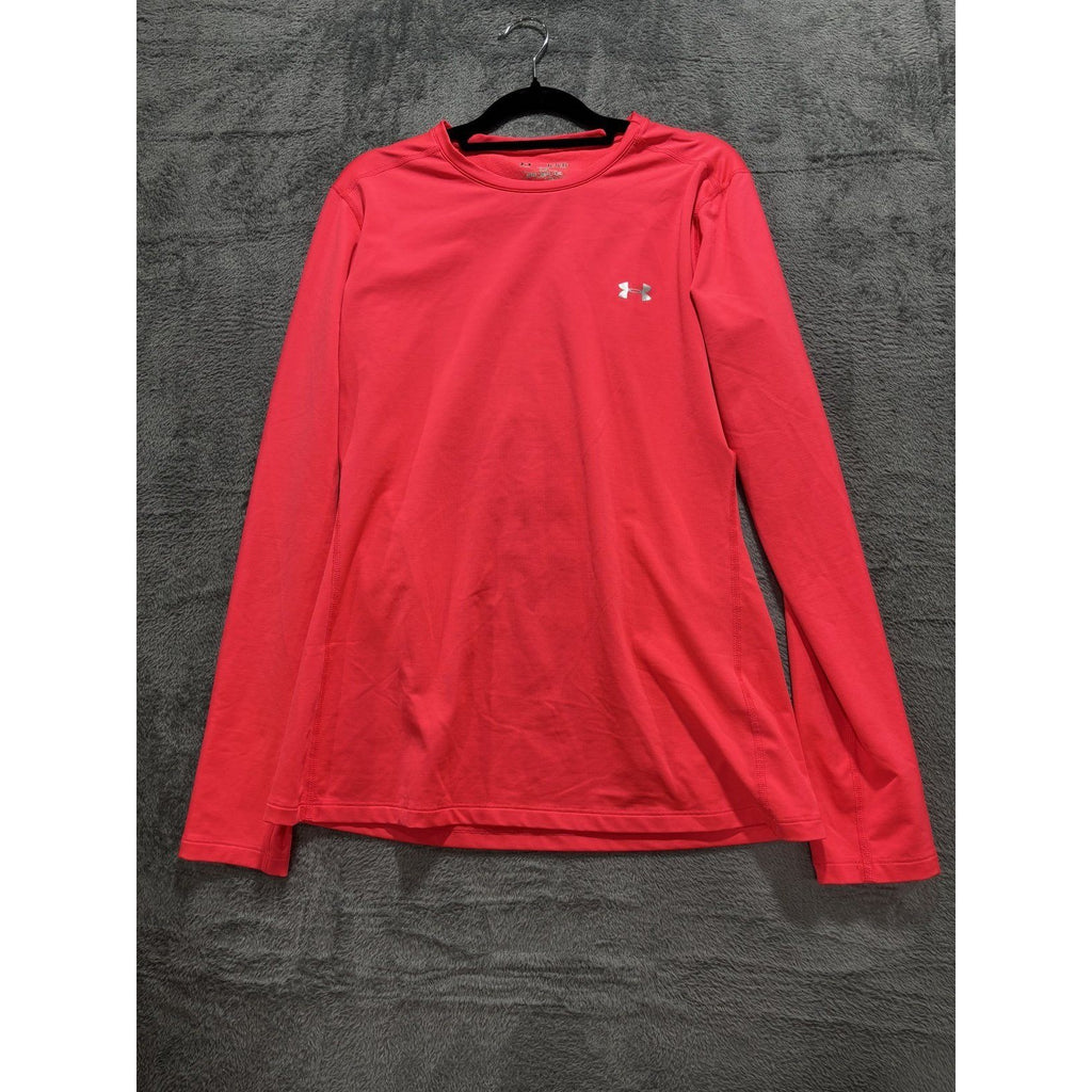 Under Armour Womens XL Coral Red ColdGear Fitted Long Sleeve Tee Athletic