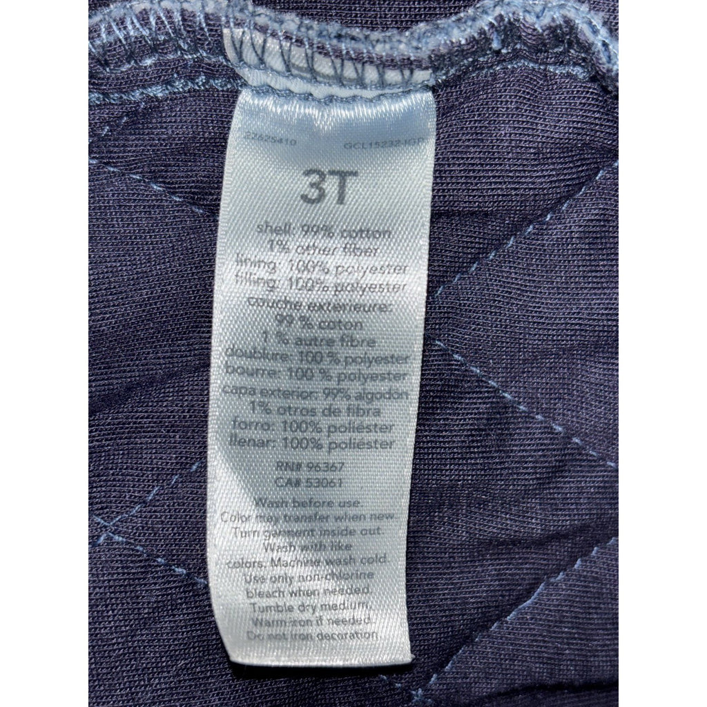 OshKosh B'gosh Toddler Boy 3T Shirt Jacket Blue Denim Quilted Lined Snap