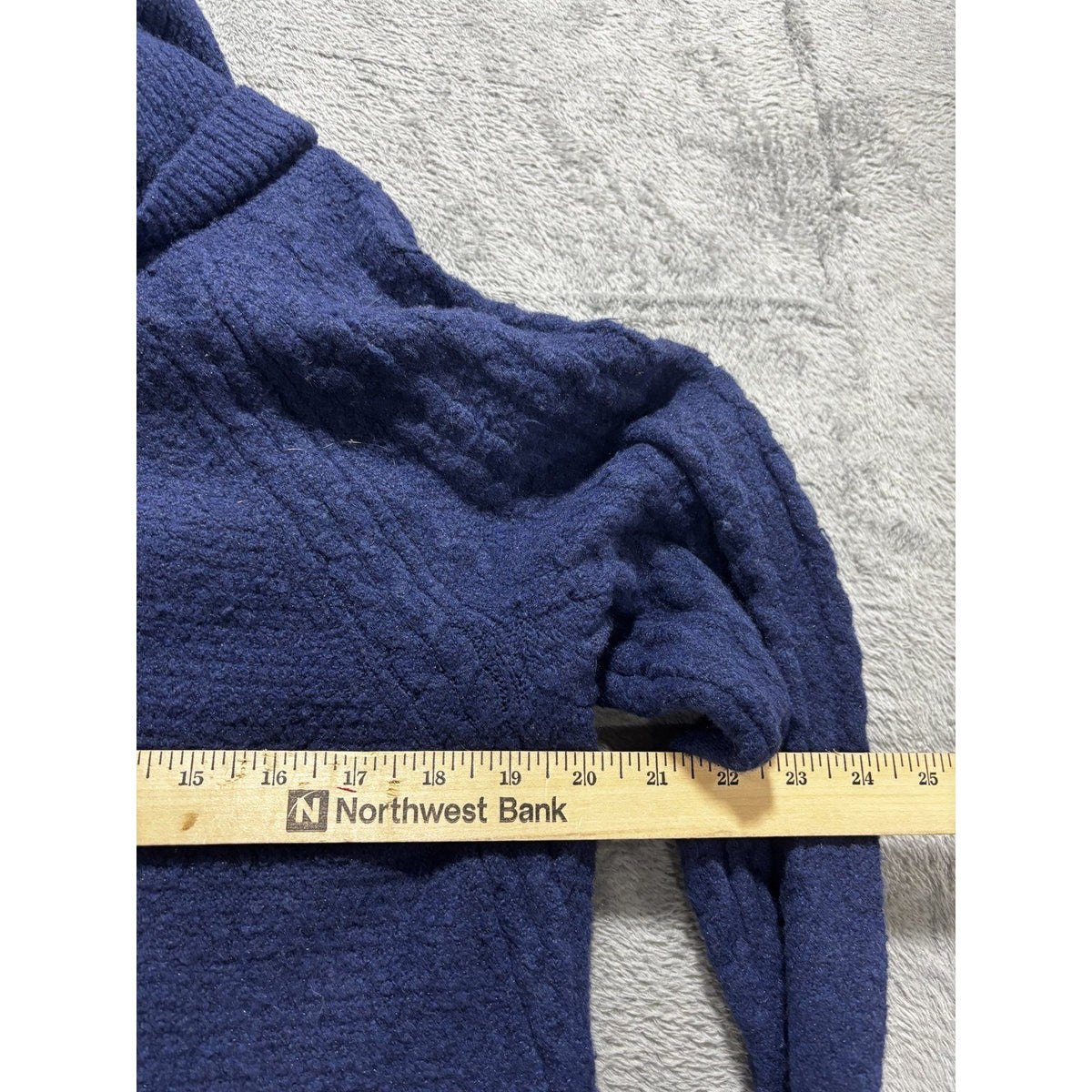 Liz Claiborne Womens XL Navy Blue Cowl Neck Sweater Cable Knit Cozy