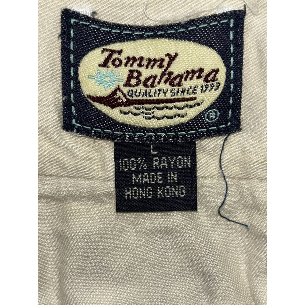 Tommy Bahama Men's Cream Palm Tree Camp Shirt Size L, photo 10 of 10