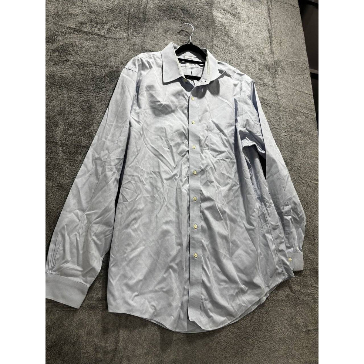 Brooks Brothers Mens 17 1/2-37 Light Blue Long Sleeve Button Up Dress Shirt