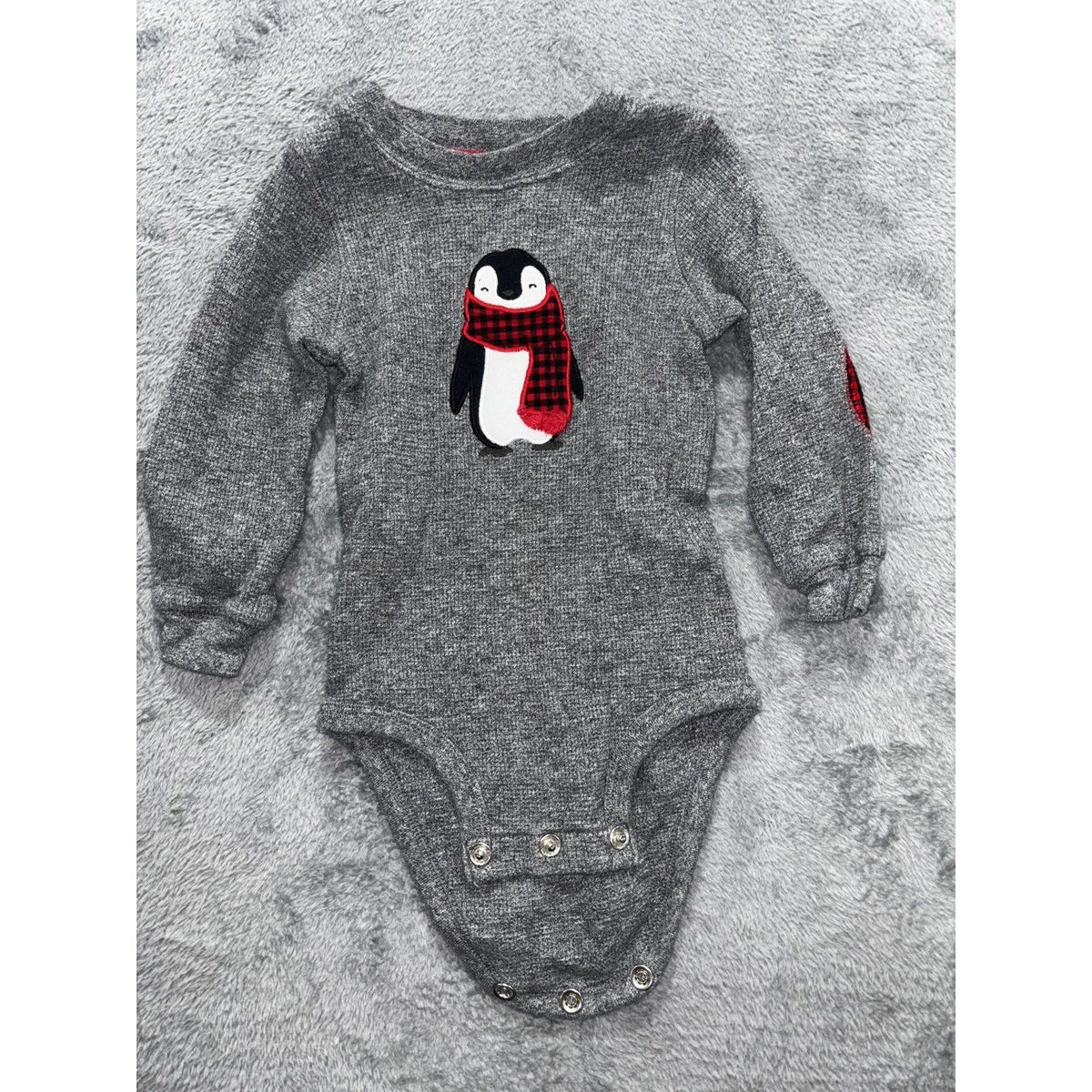 Carter's Baby Boy 12M 8 Piece Bundle Penguin Bodysuits Hoodie Pants Red Gray