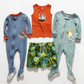 Carter's Baby Boy 12M 4 Piece Bundle Sleepers Bodysuit Shorts Teal Blue Orange