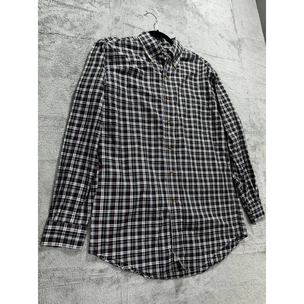 Brooks Brothers Men's Navy White Plaid Shirt Size S, photo 3 of 8