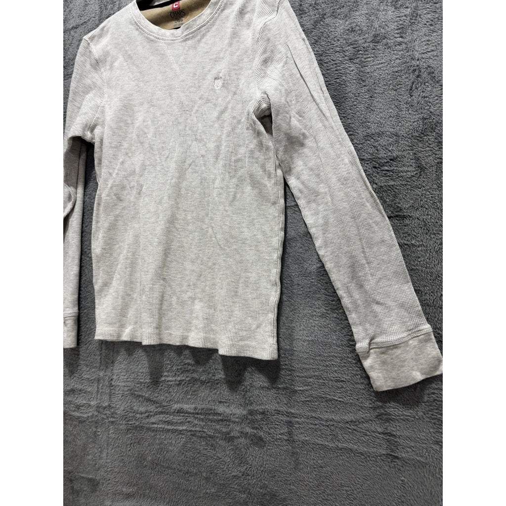 Chaps Mens L Heather Gray Waffle Knit Long Sleeve Thermal Shirt Casual