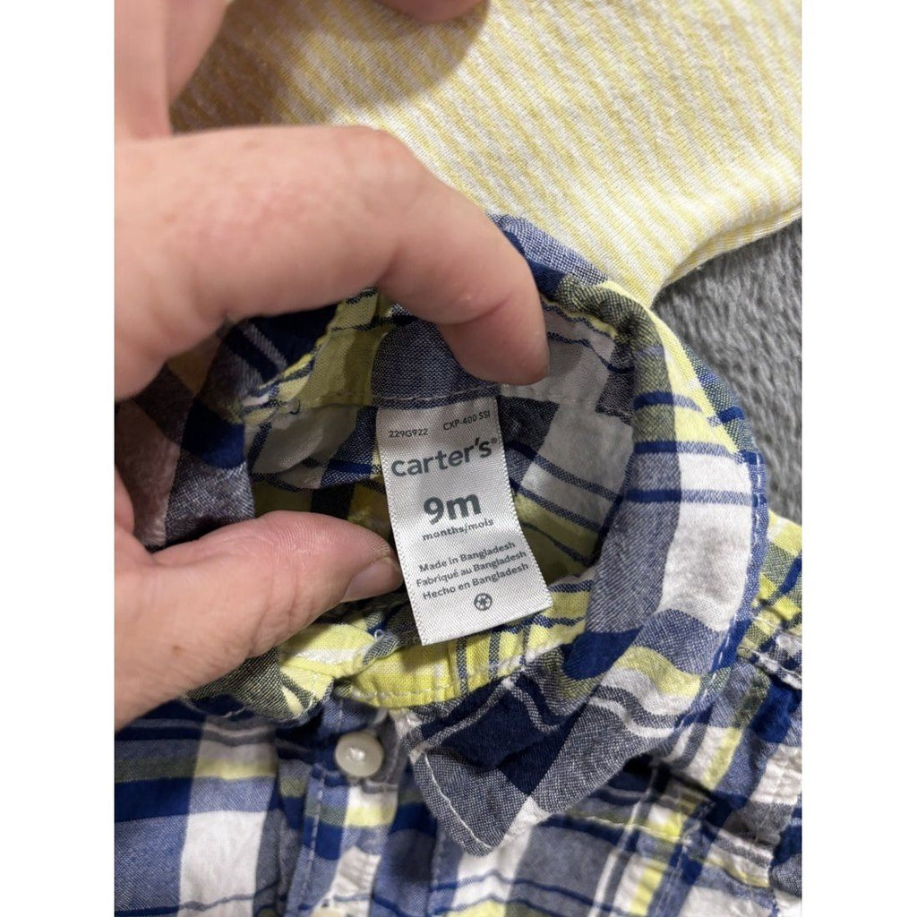 Carter's Baby Boy Hoodie Plaid Shirt Lot 7 Pcs 9M, photo 9 of 15
