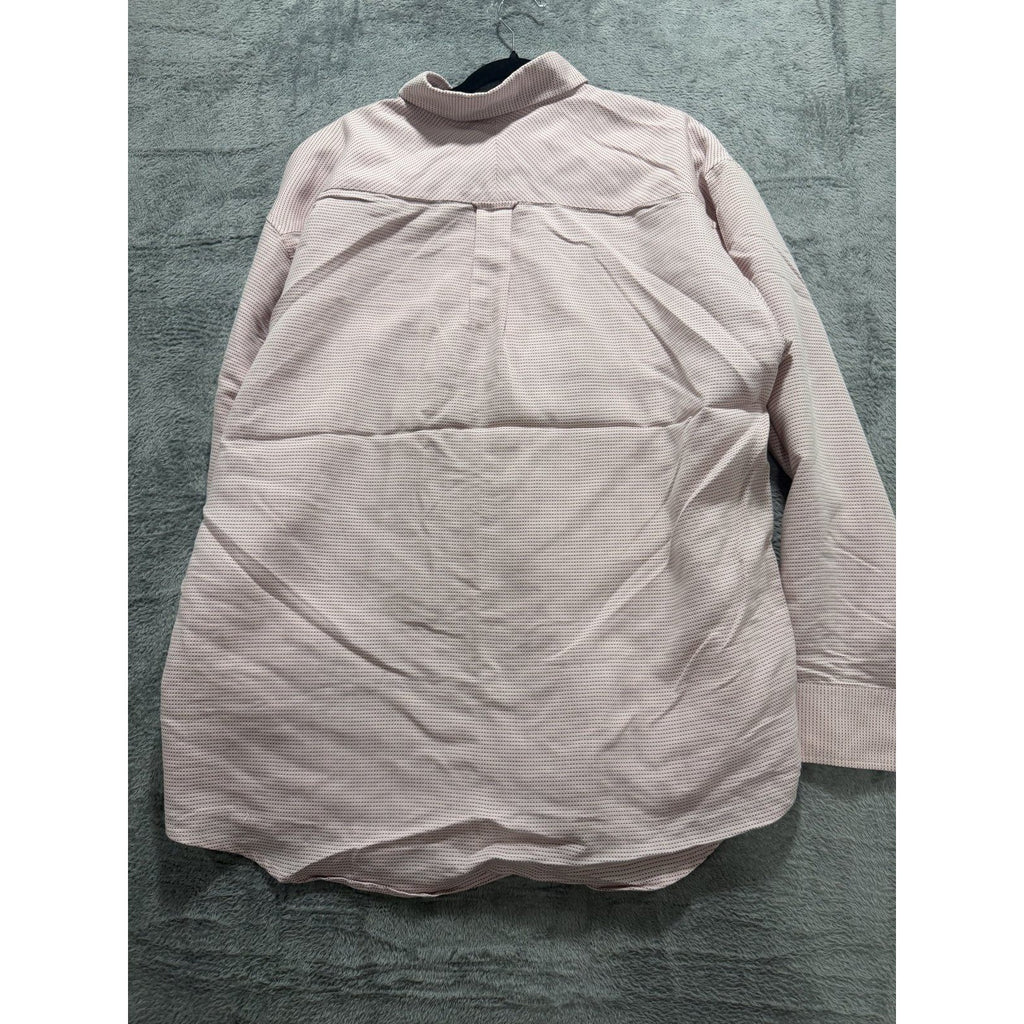 Bugatchi Uomo Mens XL Pink Textured Button Down Dress Shirt Casual