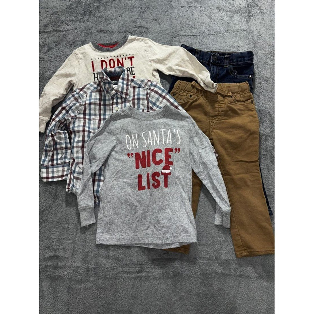 OshKosh & Carter's Boy Christmas Tees Lot 5 Pcs 3T