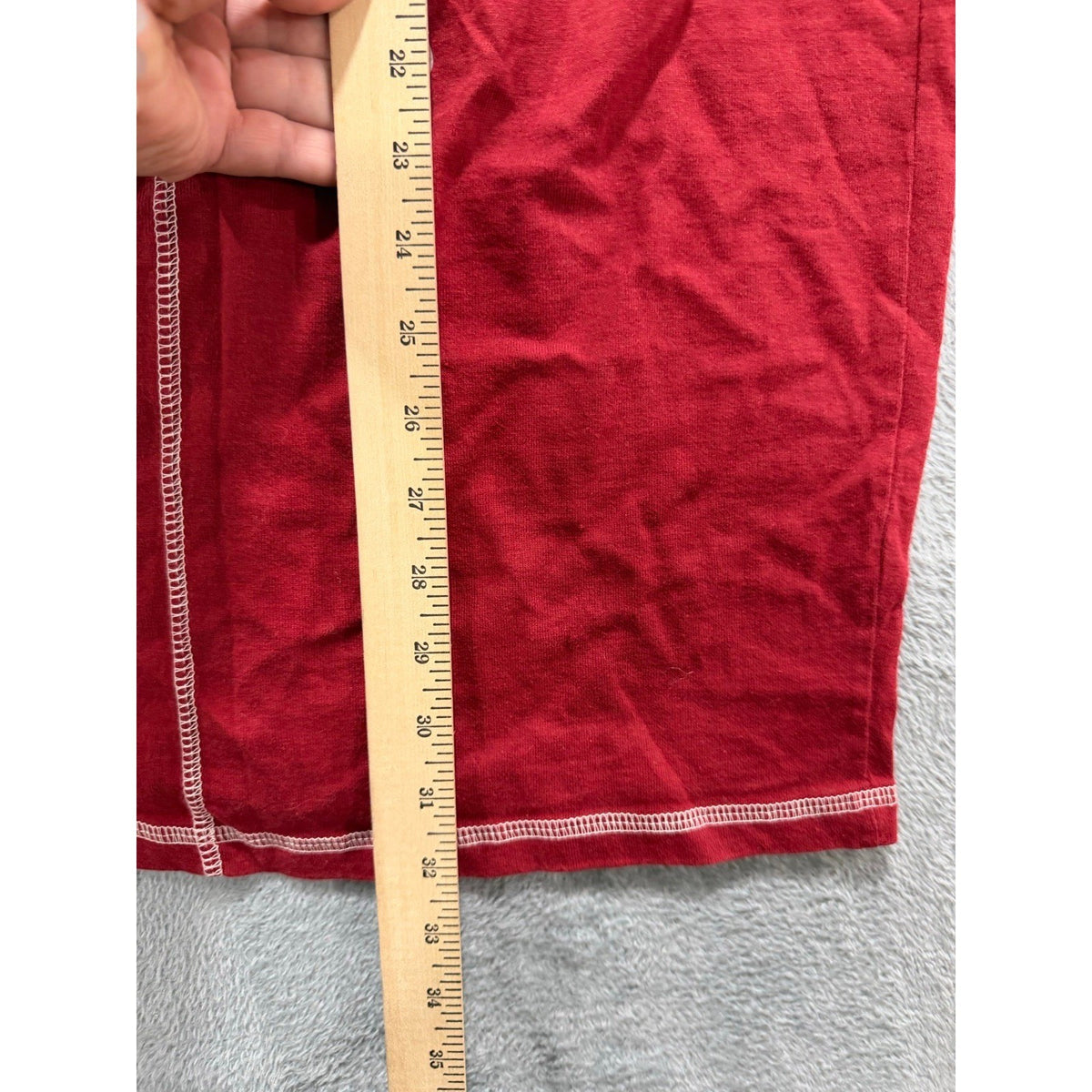 Capacity Knits S Red Cotton Drawstring Midi Skirt Womens Casual Vintage Boho