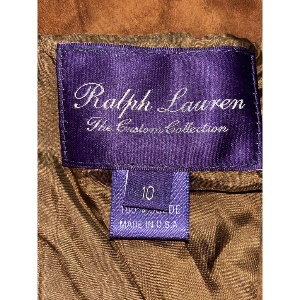 Ralph Lauren Women's Tan Suede Safari Jacket Size 10, photo 3 of 8