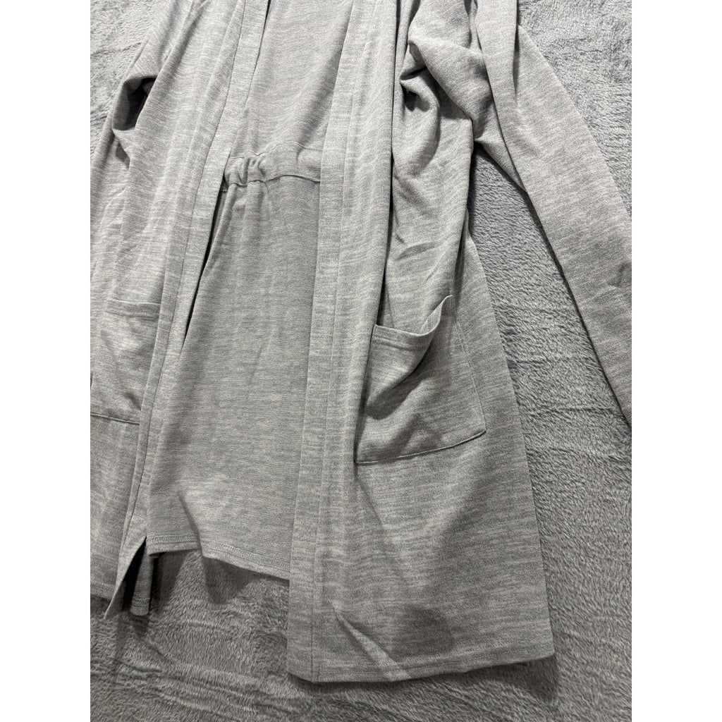 NWT Maurices Womens L Heather Gray Open Front Cardigan Drawstring Waist Casual