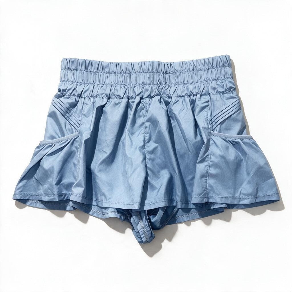 FP Movement Women's Light Blue Ruffle Shorts Size M