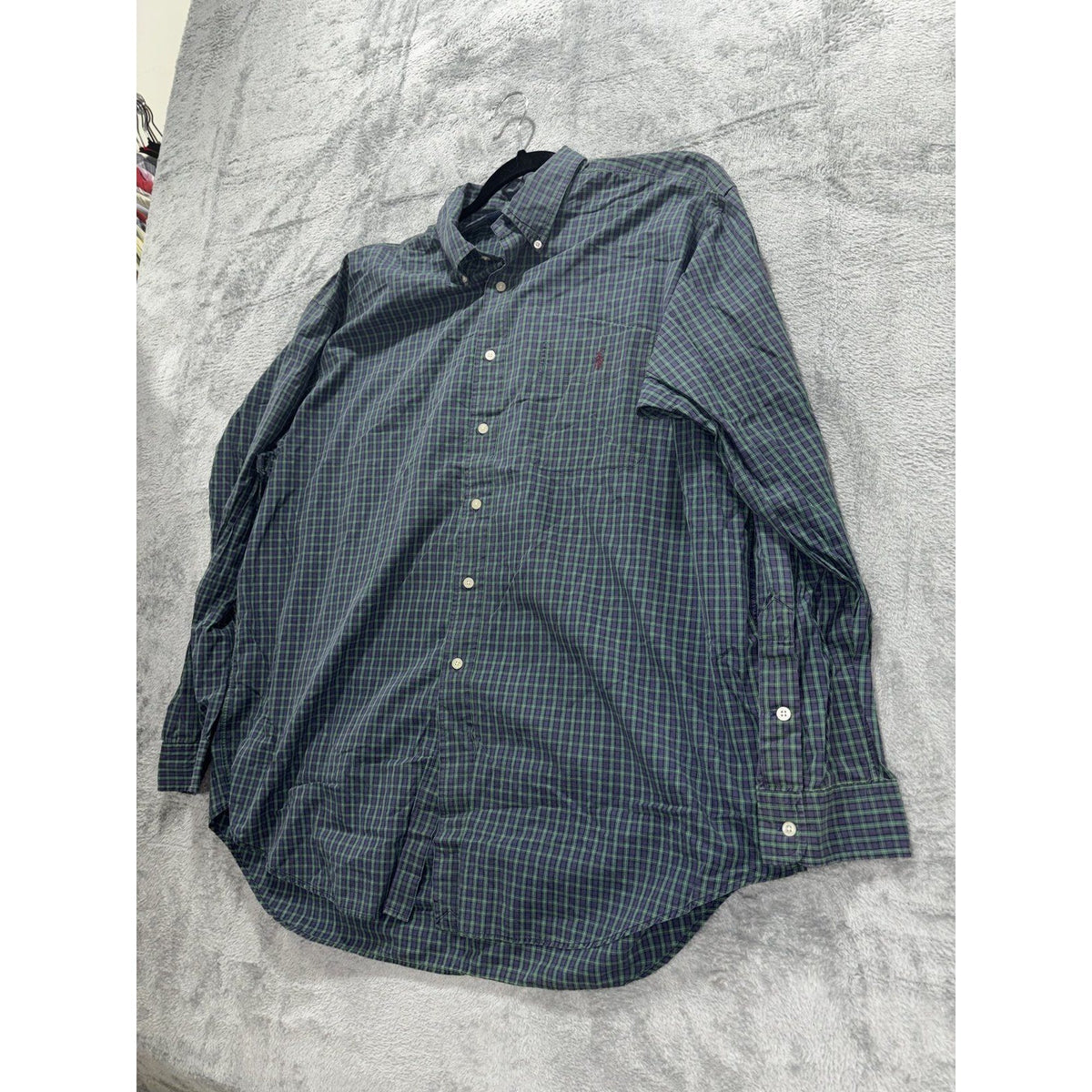 Ralph Lauren Men's Navy Green Plaid Shirt Size XL, photo 2 of 9