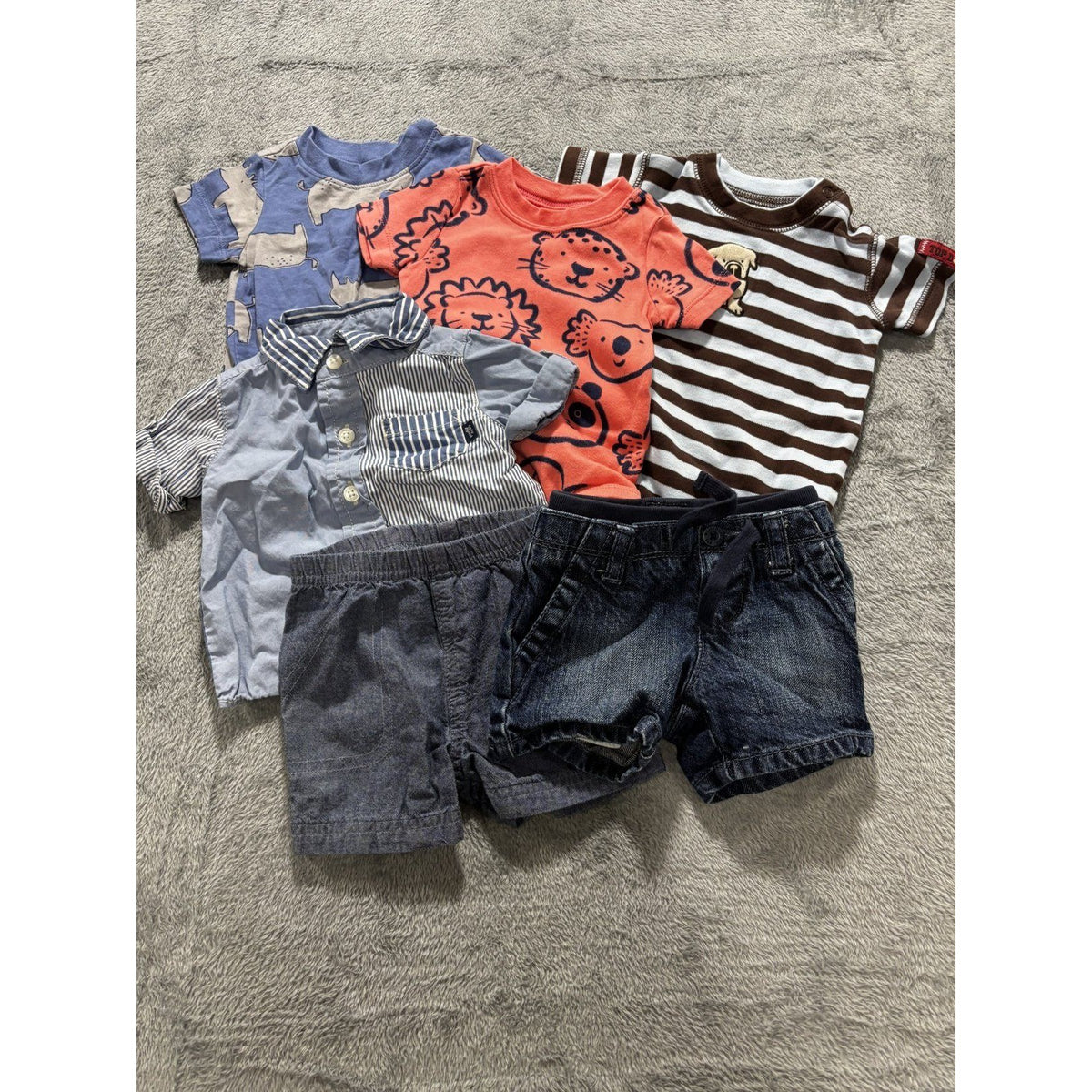 Carter's baby B'gosh Baby Boy 6M 6 Piece Bundle Shirt Bodysuits Shorts