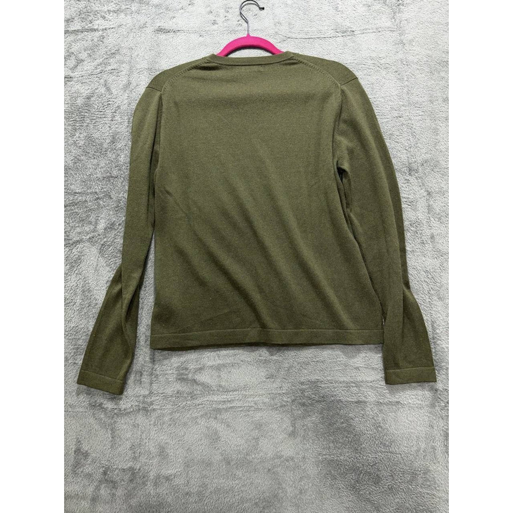 Banana Republic Men's Olive Silk Sweater Size S, photo 6 of 9