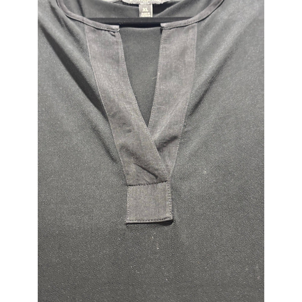 Banana Republic XL Black Womens V-Neck Blouse Long Sleeve Casual Vintage Top