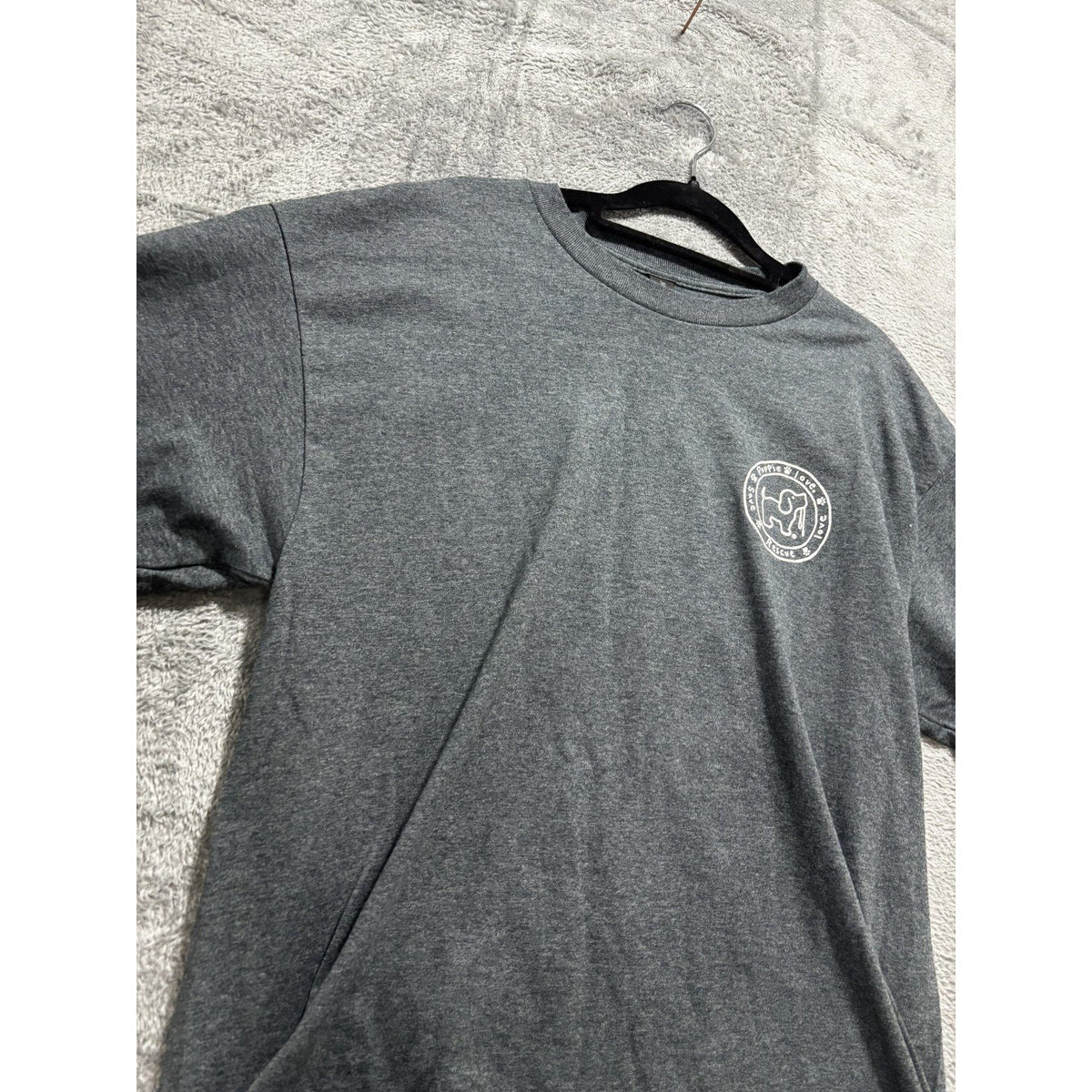 Gildan Men's Gray Puppie Love Halloween Tee Size L, photo 2 of 9