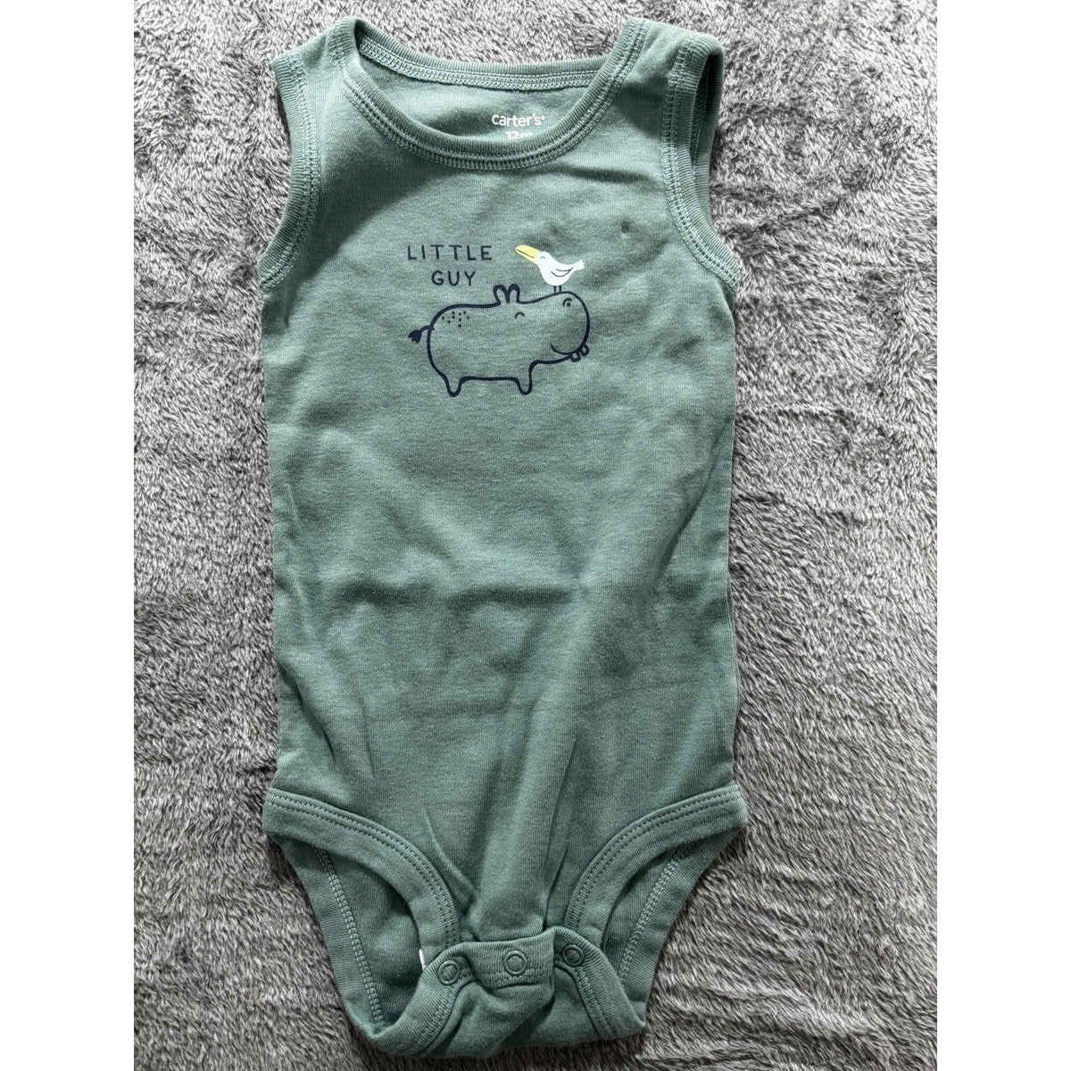 Carter's Baby 12M Whale Romper, Denim Shorts and 4 Bodysuits 6 Piece Bundle