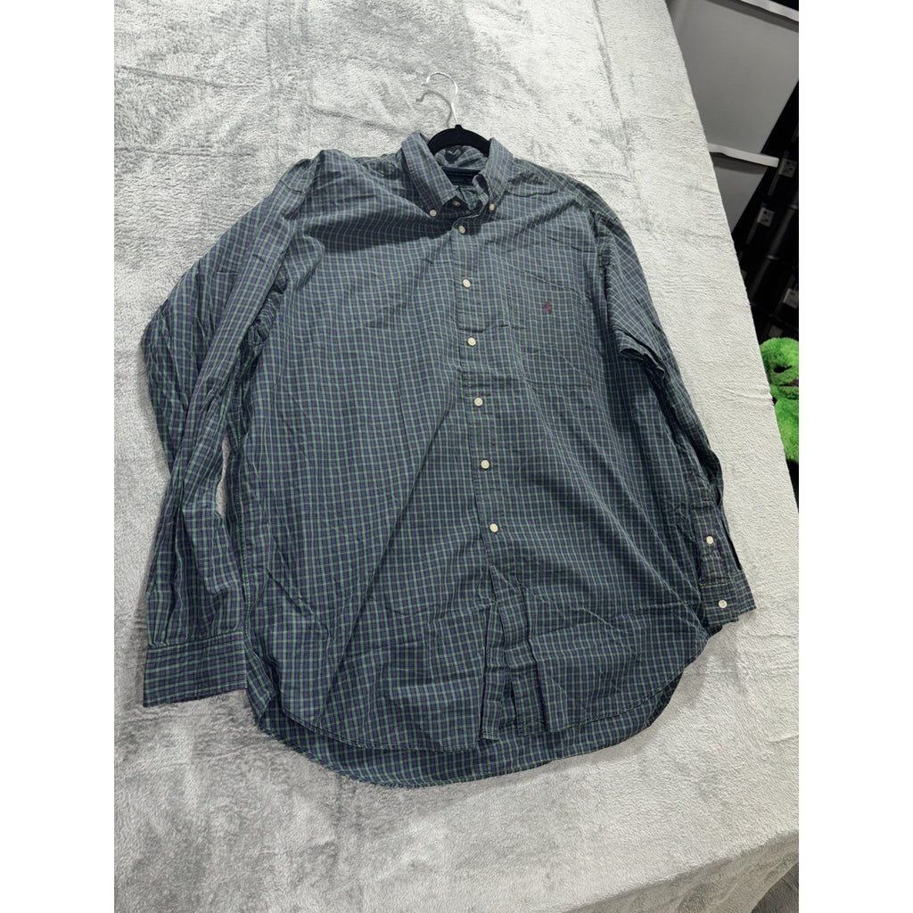 Ralph Lauren Men's Navy Green Plaid Shirt Size XL, photo 3 of 9