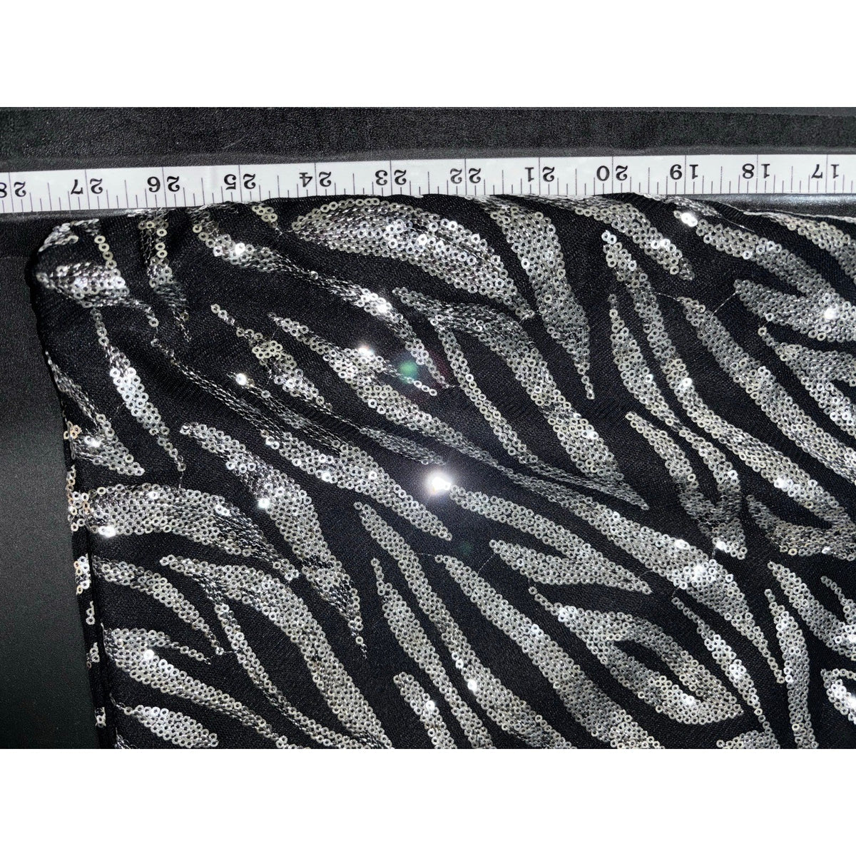 Beyond 0 Black Silver Sequin Zebra One Shoulder Womens Mini Dress Party