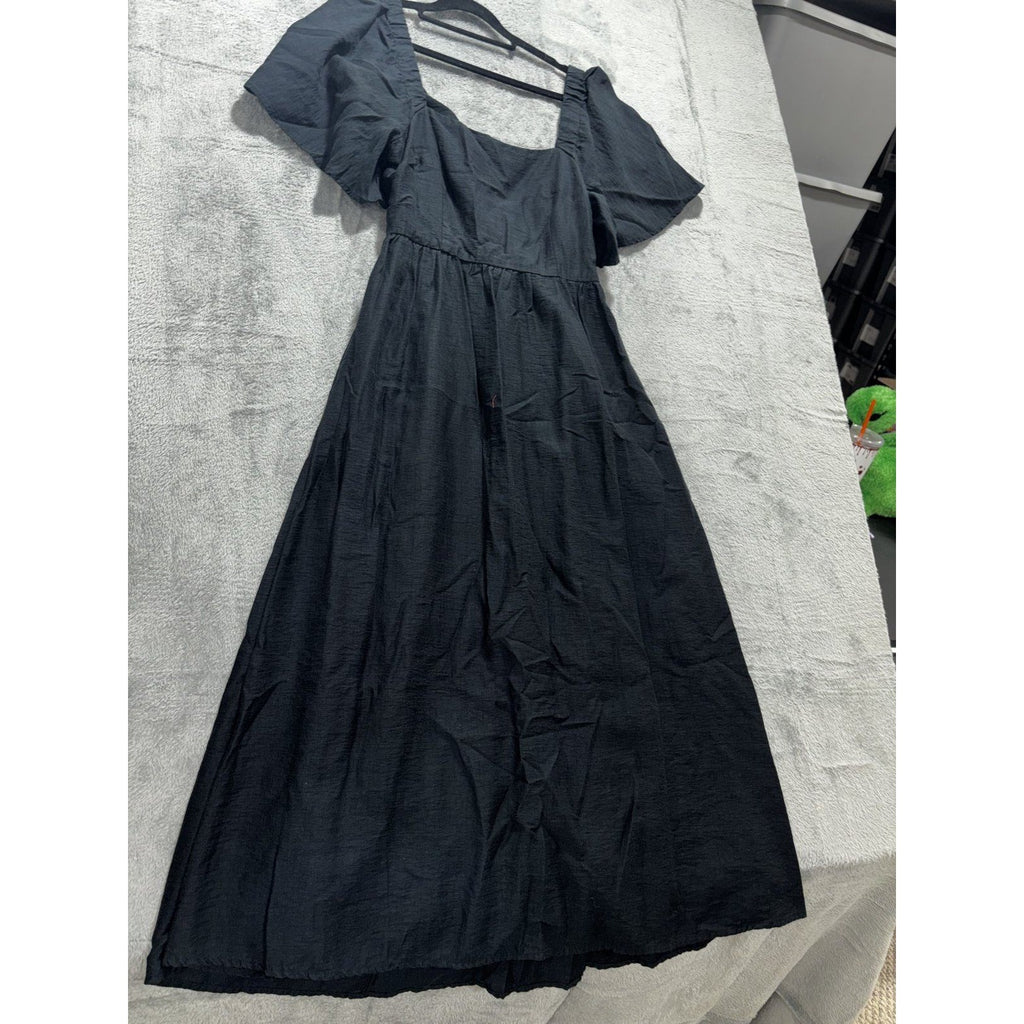 A New Day Women's Black Flutter Maxi Dress Size S, photo 3 of 13