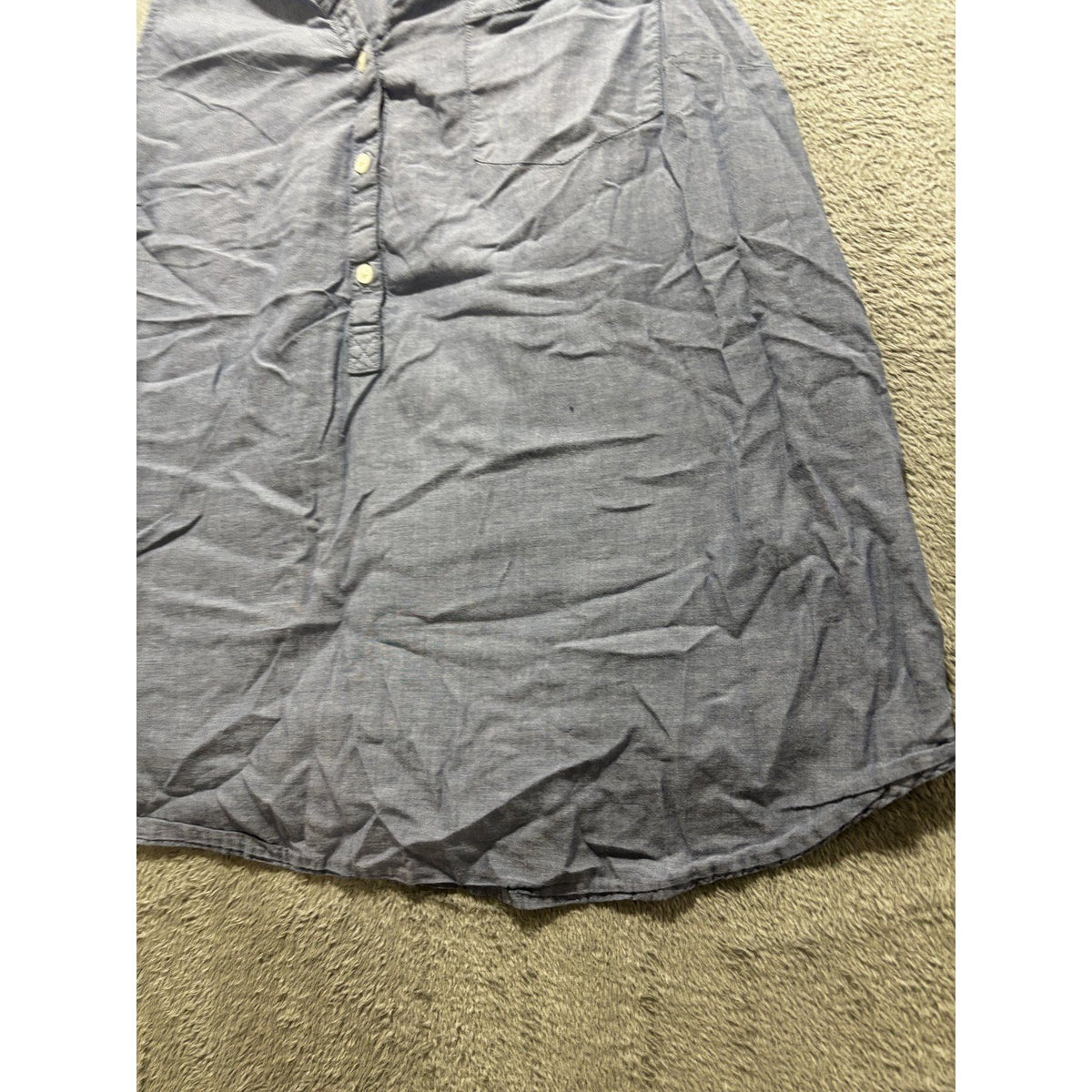 Old Navy Womens XL Light Blue Chambray Sleeveless Popover Top Casual Coastal