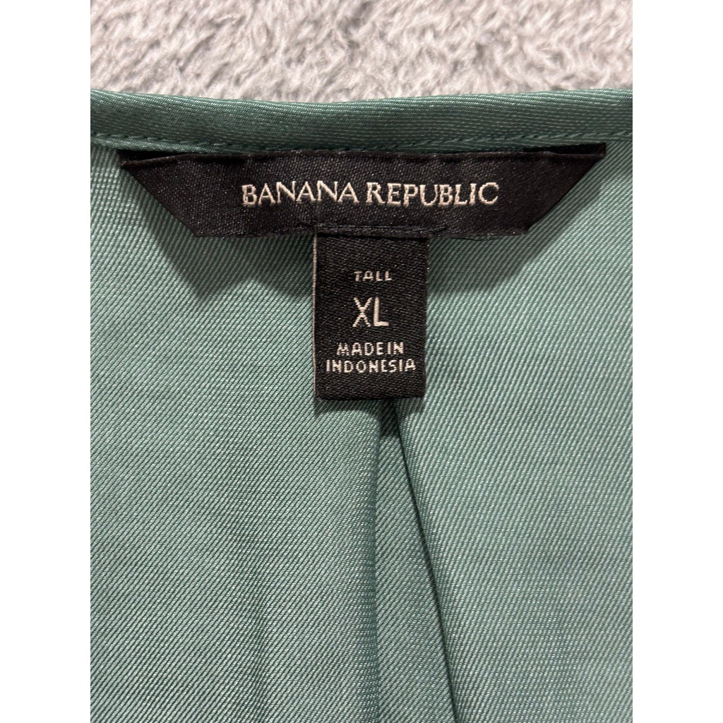 Banana Republic Women's Green V-Neck Blouse Size XL, photo 3 of 11