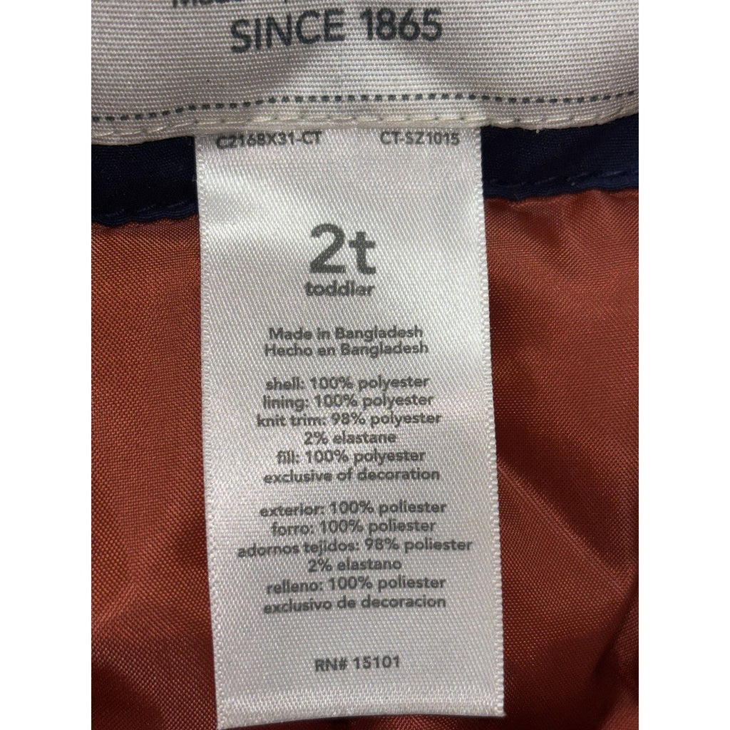 Carter's Toddler Boy 2T 3-in-1 Jacket Coat Navy Blue Camo Fleece Orange
