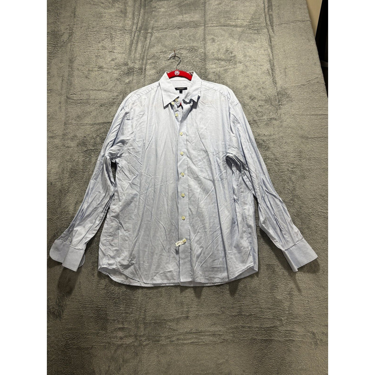 Burberry London Mens 43 Light Blue Long Sleeve Button Up Dress Shirt Classic