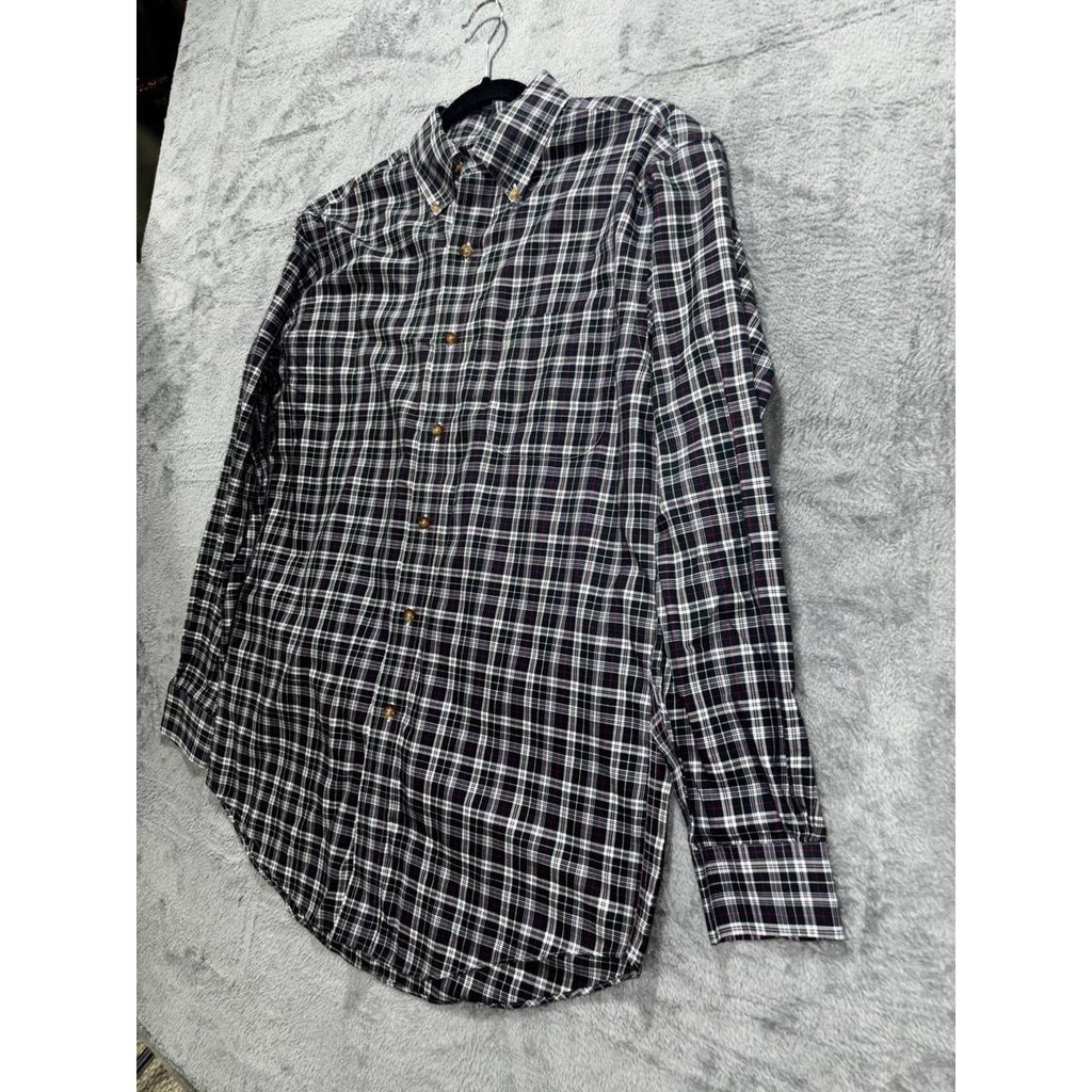 Brooks Brothers Men's Navy White Plaid Shirt Size S, photo 2 of 8