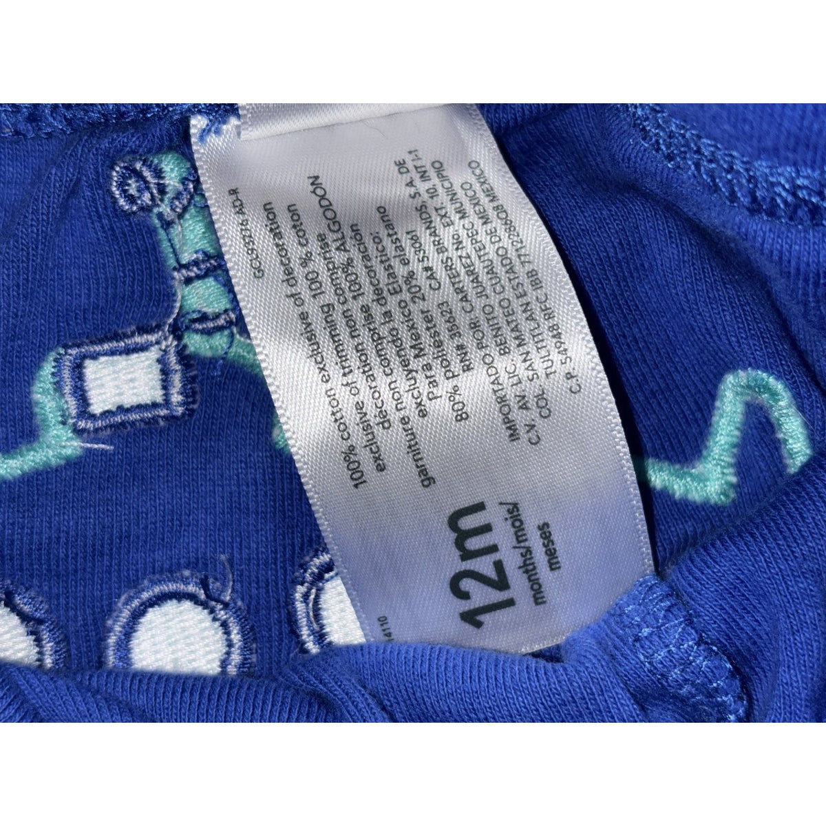 Carter's Okie Dokie 12M Baby 6 Piece Bundle Shark Shirt Tee Tank Shorts Blue