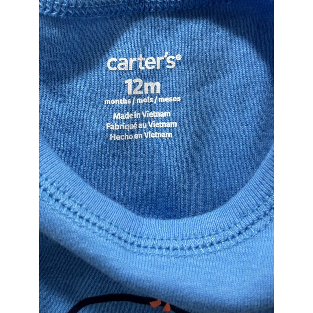 Carter's Baby Boy 12M 9 Piece Bundle Bodysuits Pants Jeans Shorts Hoodie Blue