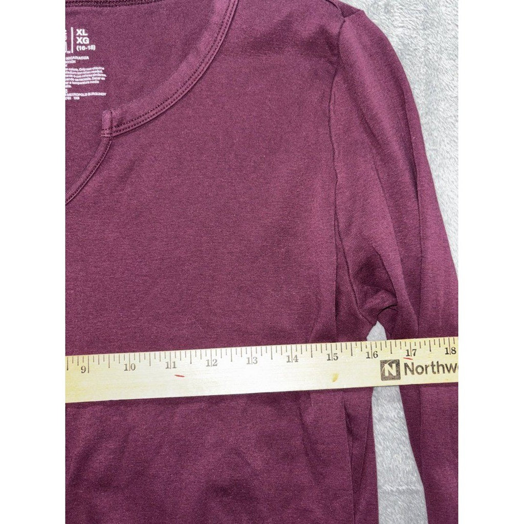 Time and Tru Women's Burgundy Ribbed Tee Size XL, photo 4 of 8