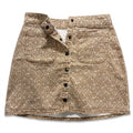 Kimchi Blue 2 Tan White Floral Button Front Mini Skirt Womens Boho Vintage
