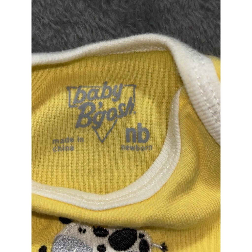 baby B'gosh Baby NB 5 Piece Bundle Hoodie Pants Bodysuits Yellow Gray