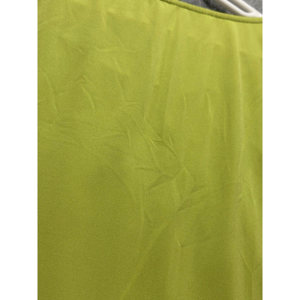 Jones Studio 16W Lime Green Sleeveless Pleated Neck Womens Tank Top Vintage NWT