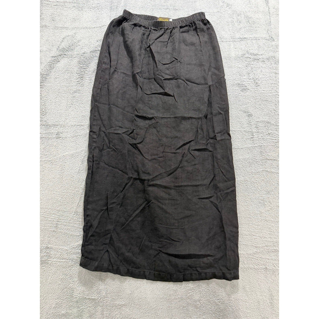 Doneckers of Ephrata S Black Linen Maxi Skirt Womens Boho Vintage Casual