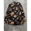 LuLaRoe Womens L Black Floral Cowl Neck Long Sleeve Tunic Top Casual Boho