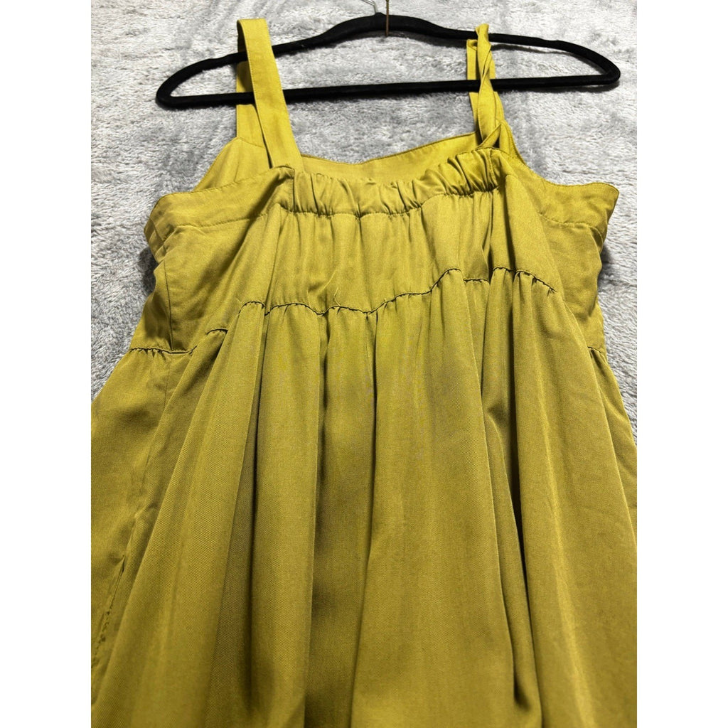 The Drop Womens M Olive Green Tiered Midi Dress Boho Casual