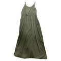 Old Navy M Olive Green Womens Cami Maxi Dress Boho Casual Sleeveless Side Slits