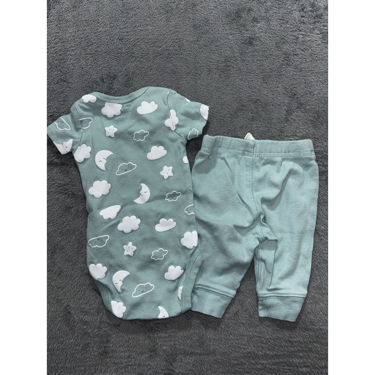 Carter's Baby Boy 3M 6 Piece Bundle Hoodie Sleeper Bodysuits Pants Blue Gray