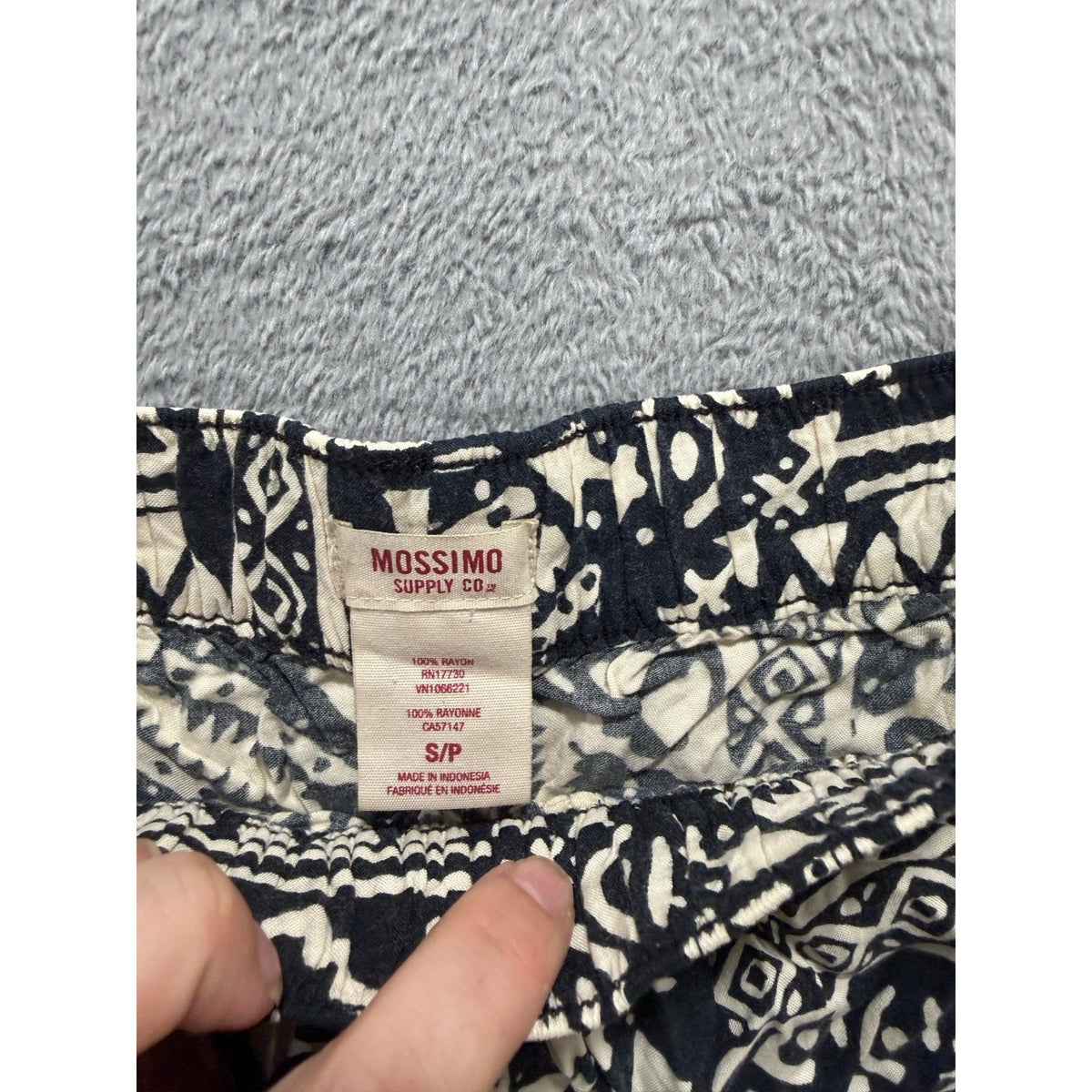 Mossimo Supply Co S/P Womens Black Cream Printed Wide Leg Pants Boho Casual