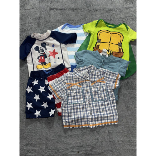 Baby Boy Disney TMNT Swim Set Lot 7 Pieces 3-6M