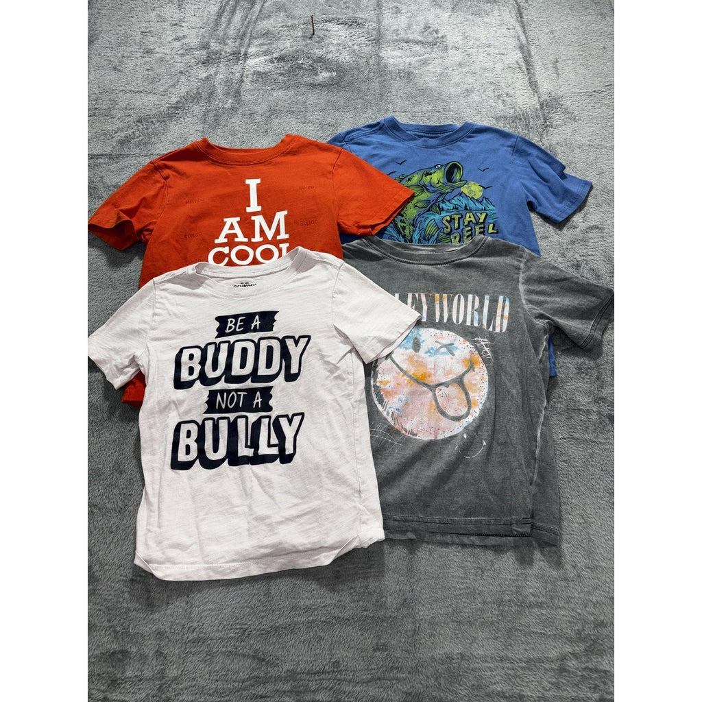 Boys 6 4 Piece Graphic Tee Bundle Wonder Nation Smiley World Gymboree OshKosh