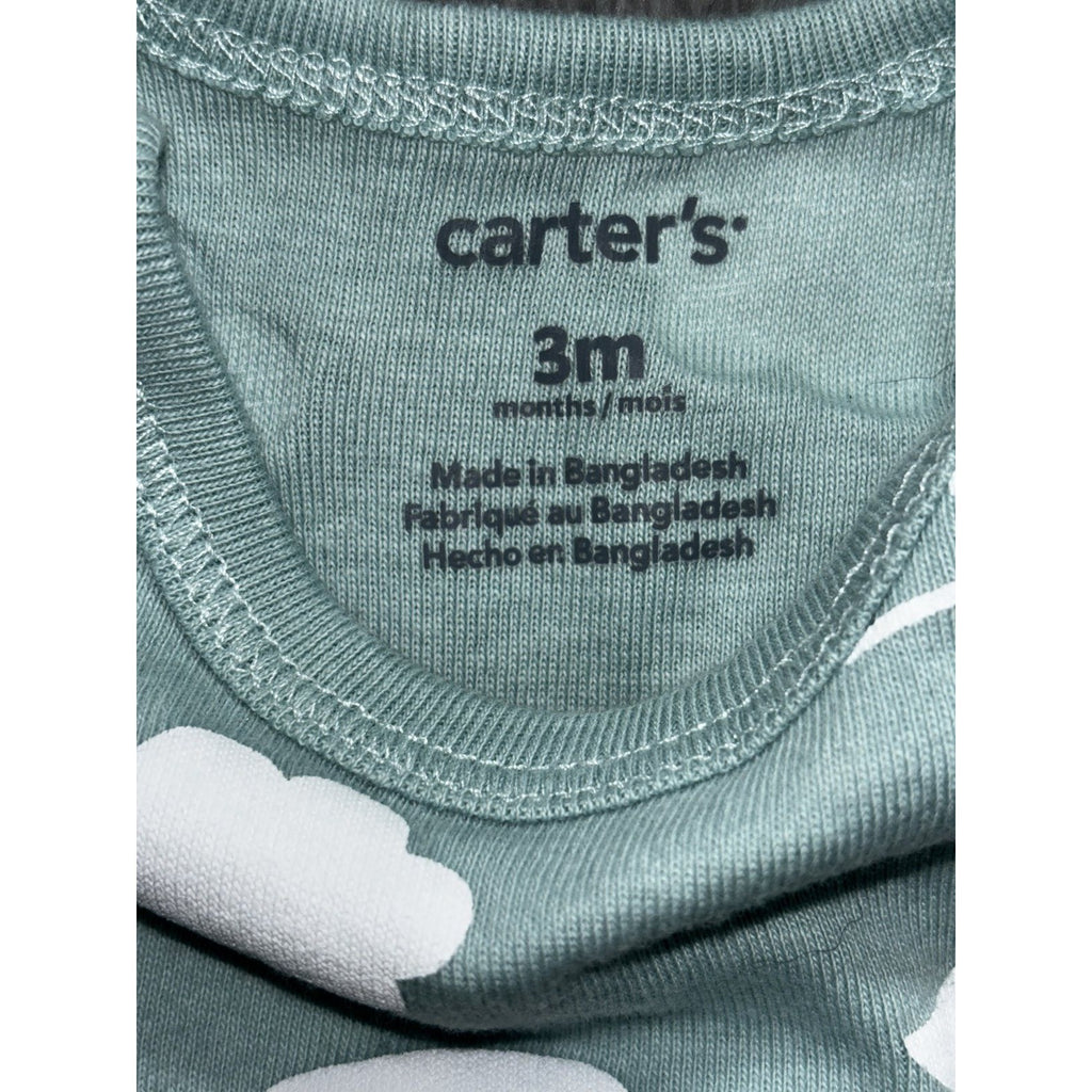Carter's Baby Boy 3M 6 Piece Bundle Hoodie Sleeper Bodysuits Pants Blue Gray
