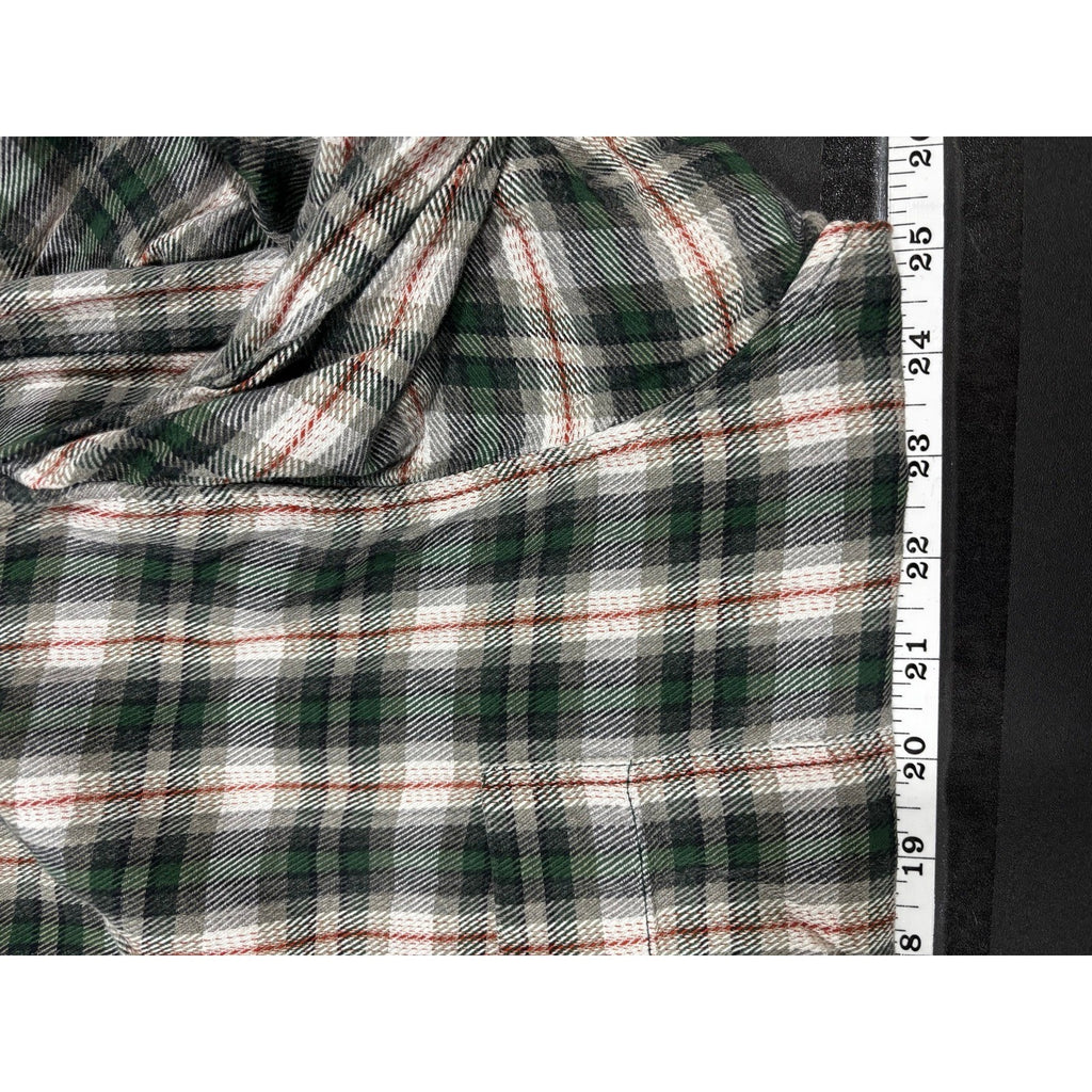 Arrow XLT Green Plaid Flannel Shirt Somerset Twill Long Sleeve Mens