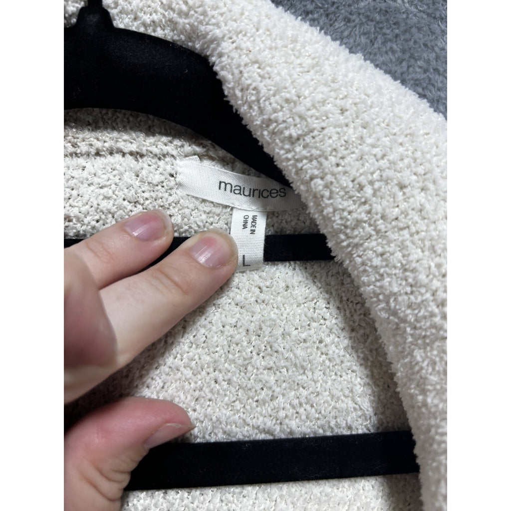 Maurices Women's Oatmeal Cardigan Shacket Size L, photo 4 of 8