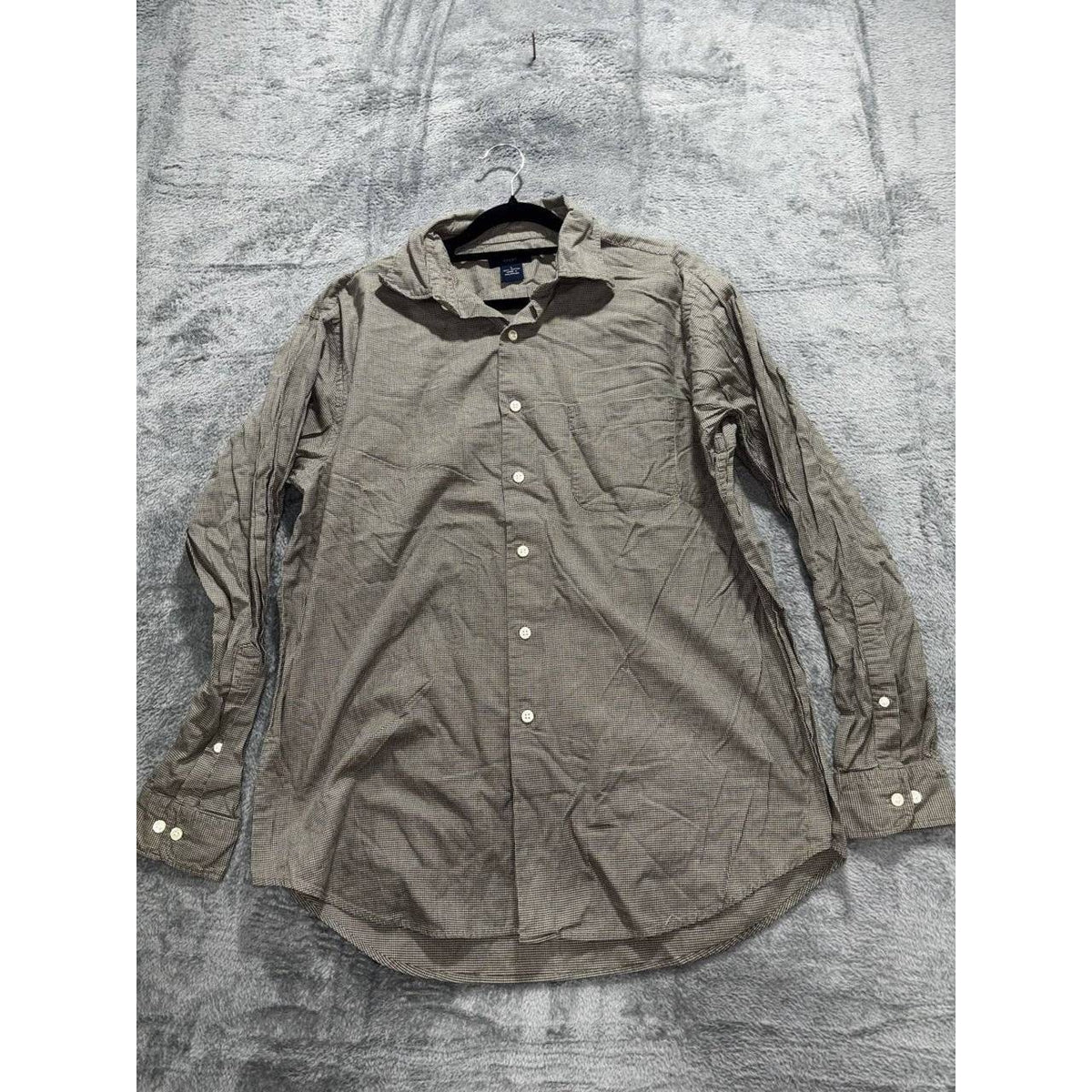 Brooks Brothers Men's Brown Houndstooth Shirt Size L